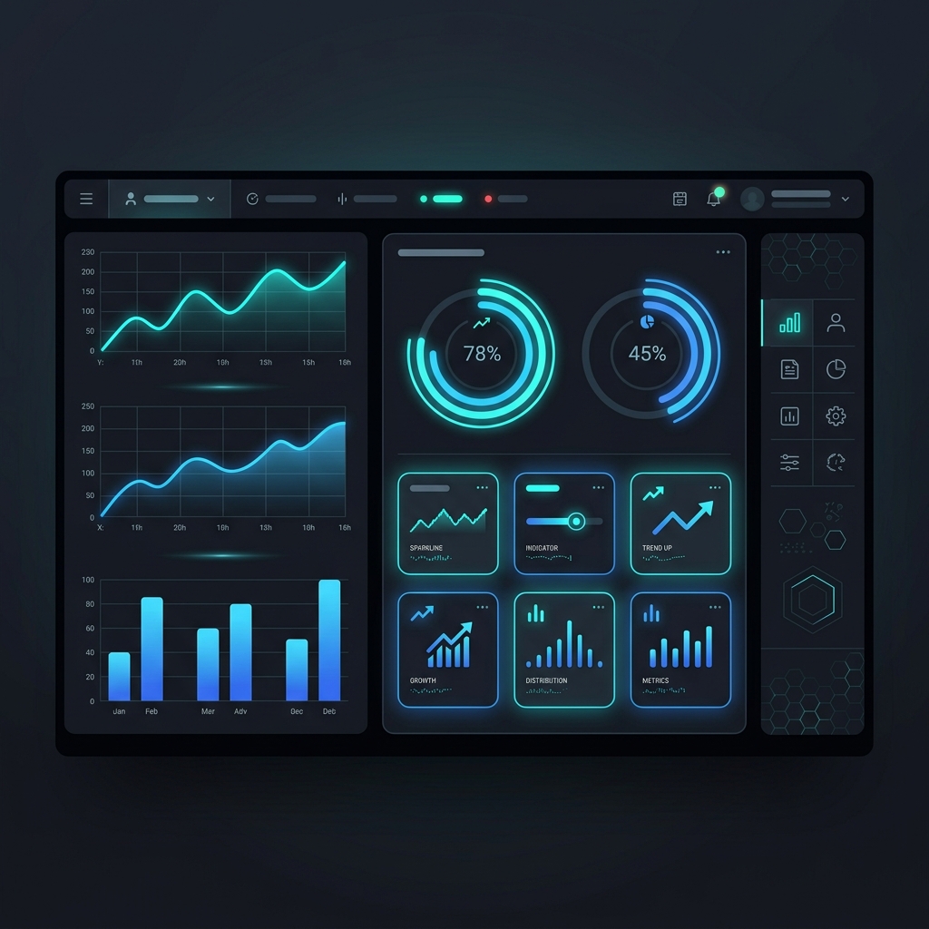 Graphiques analytiques de performance et d'audience sur tablette et mobile